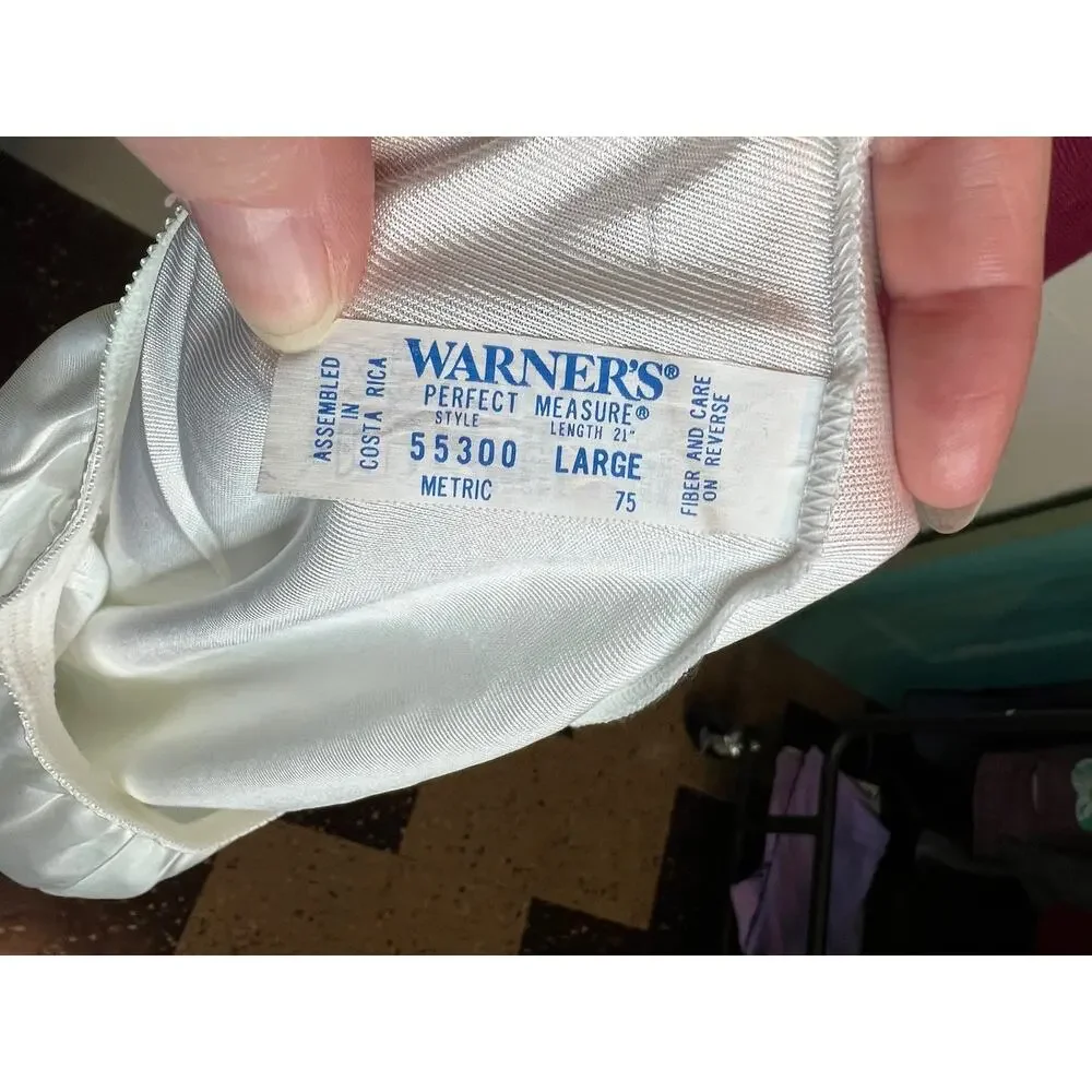 warner half slip skirt white knee length size large - Picture 8 of 8
